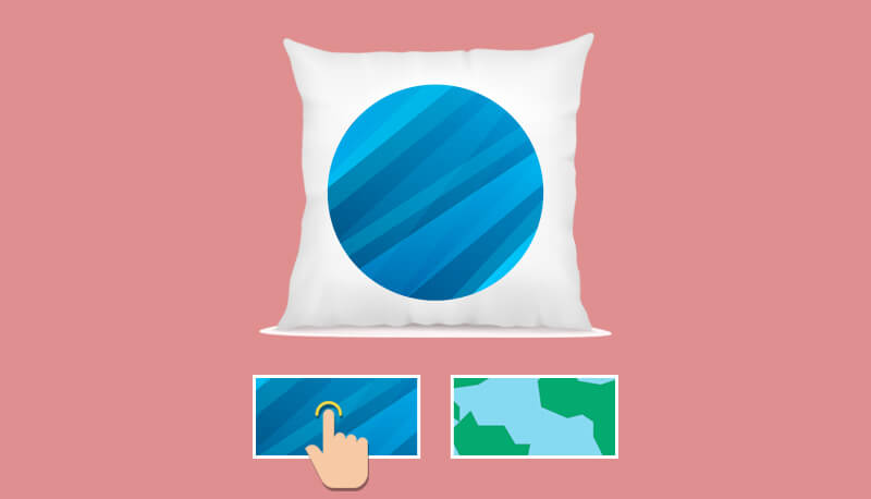 A square pillow with customized design